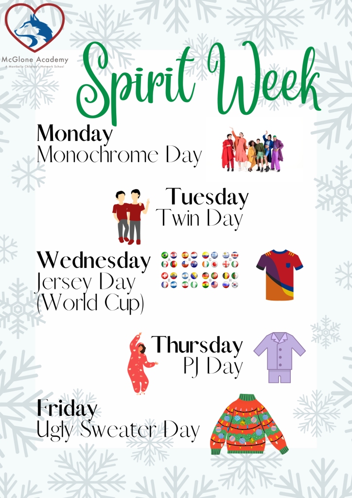 McGlone Academy Winter Spirit Week